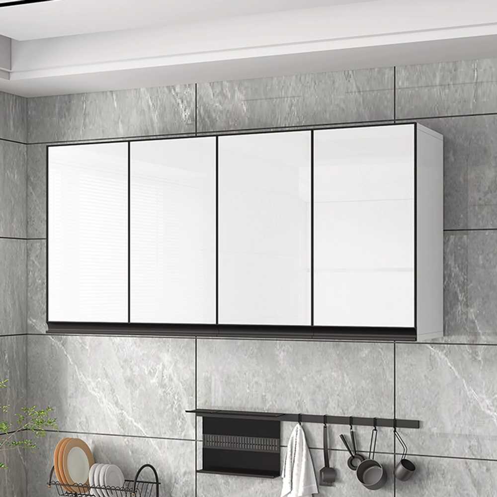 상부형 주방 벽부장 수납 인테리어 벽걸이 수납장 90x30x80cm (문 3개) - 상세 이미지 2