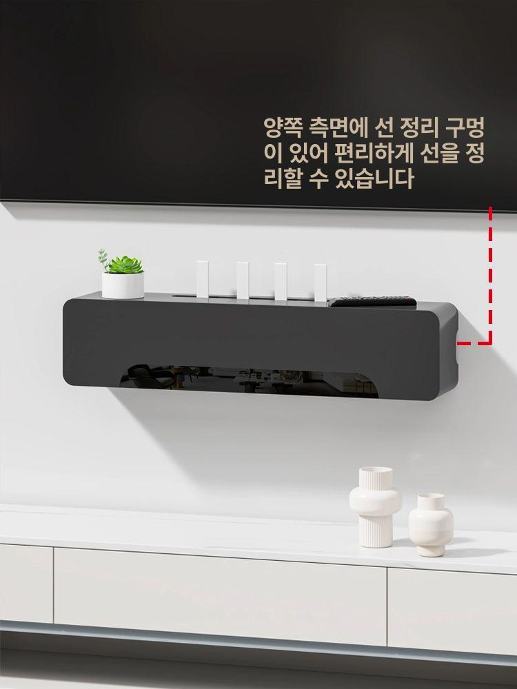 셋톱박스 가리개 벽걸이 초박형 정리함 공유기 수납 선반 거실 - 상세 이미지 5