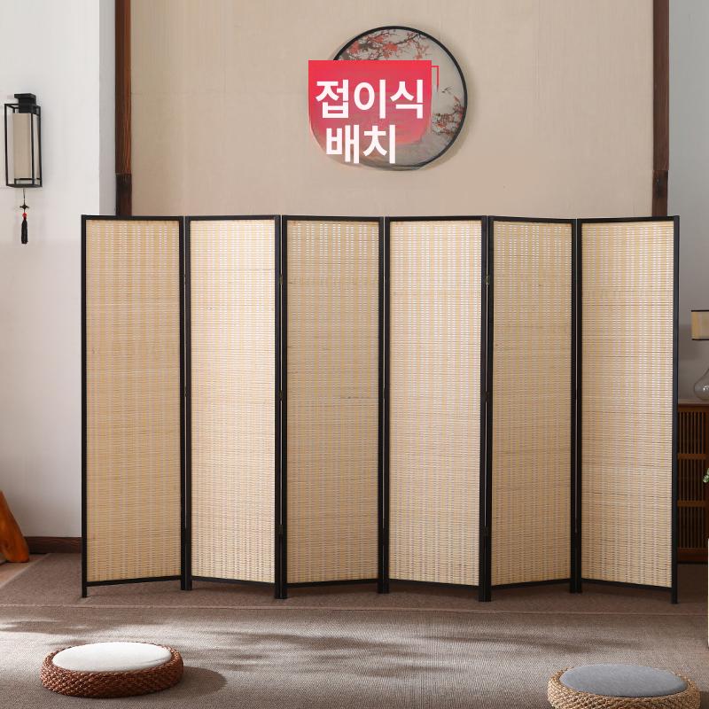 엔틱 파티션 한옥 사무실 빈티지 접이식 가벽 한식 식당 블랙 프레임 2.0mx0.5m 5패널 - 상세 이미지 3