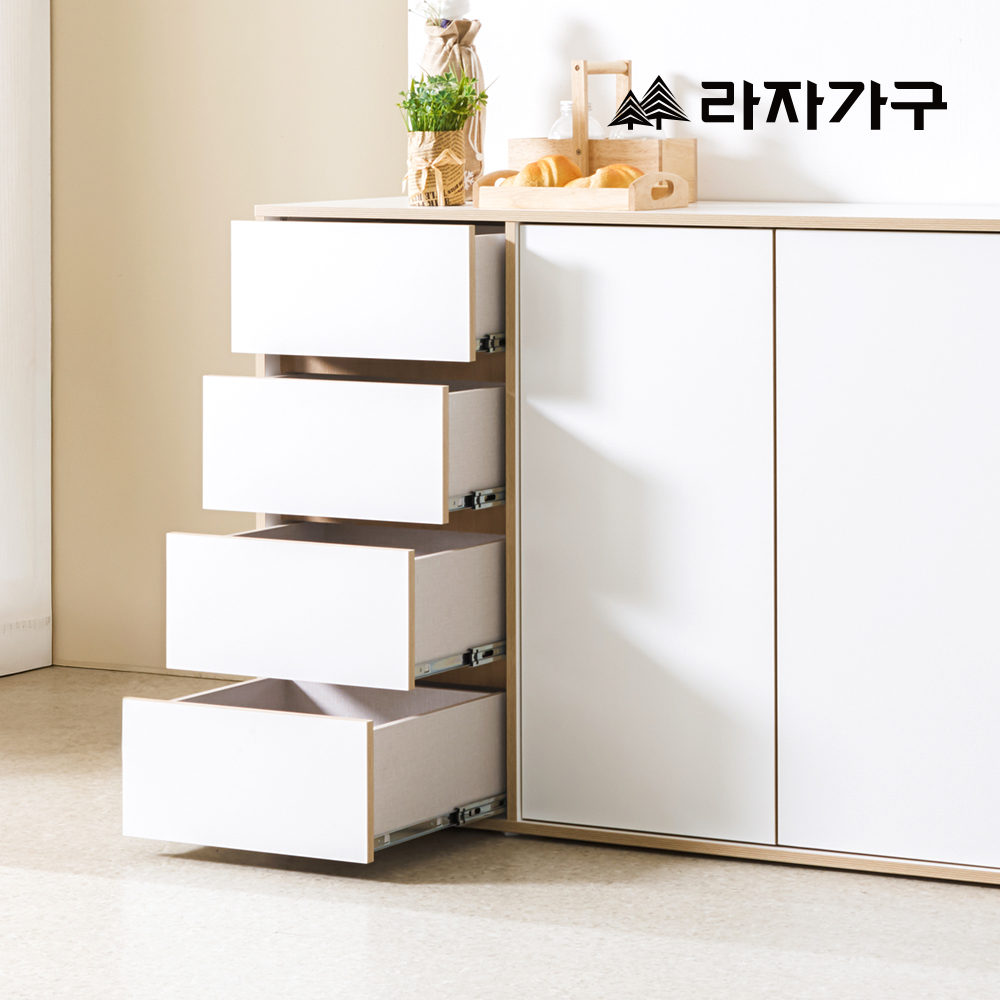 라자가구 모아 E0 모듈 거실 침실 다용도 4단 서랍 수납장 1200 - 상세 이미지 4