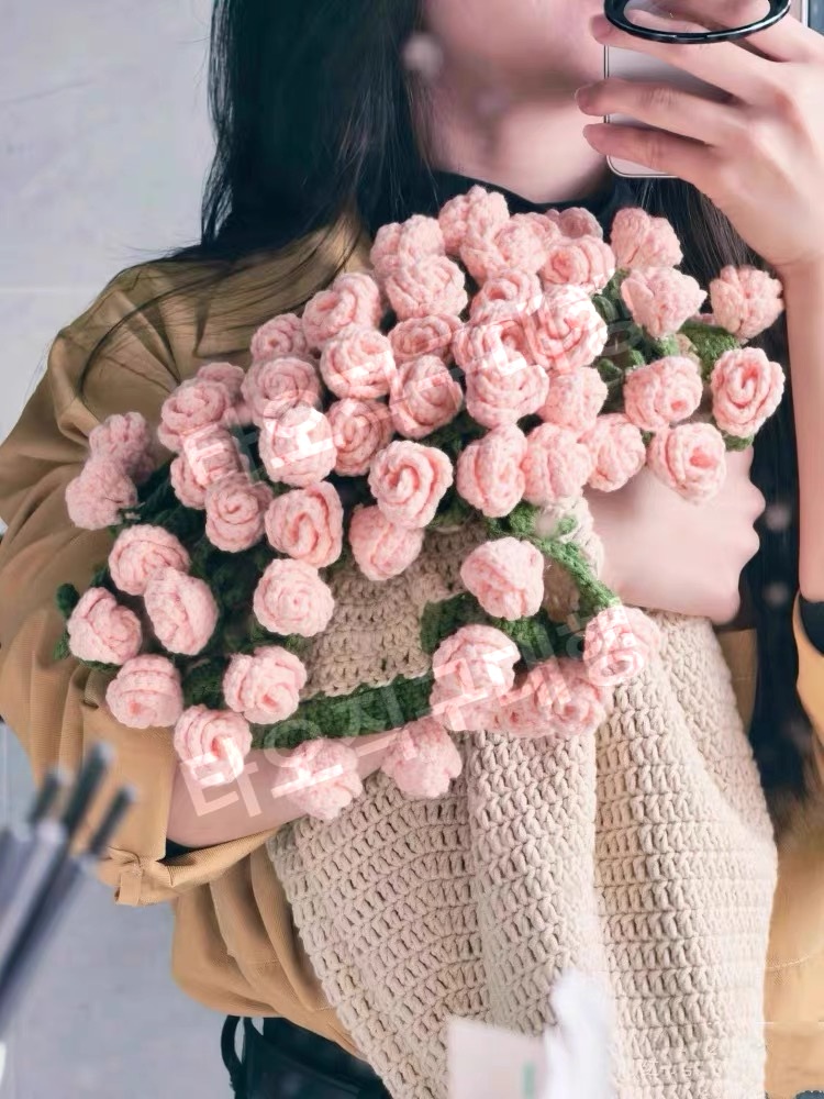 꽃다발담요 블랭킷뜨기 뜨개질 뜨게꽃 뜨개꽃 완제품 블랭킷 선물 뜨개꽃다발 장미 이미지 6