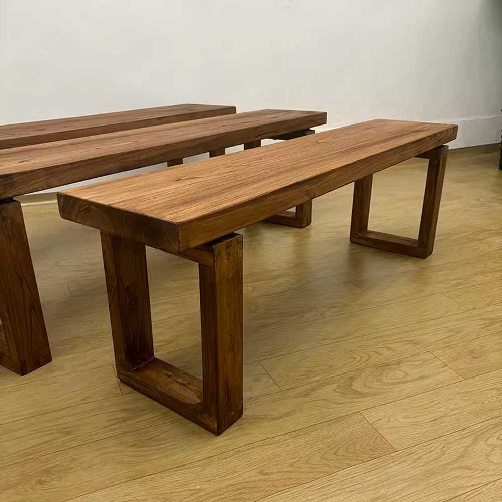 야외용 원목 벤치 내추럴 디자인 정원용 의자 통나무 80x30x45cm - 상세 이미지 4