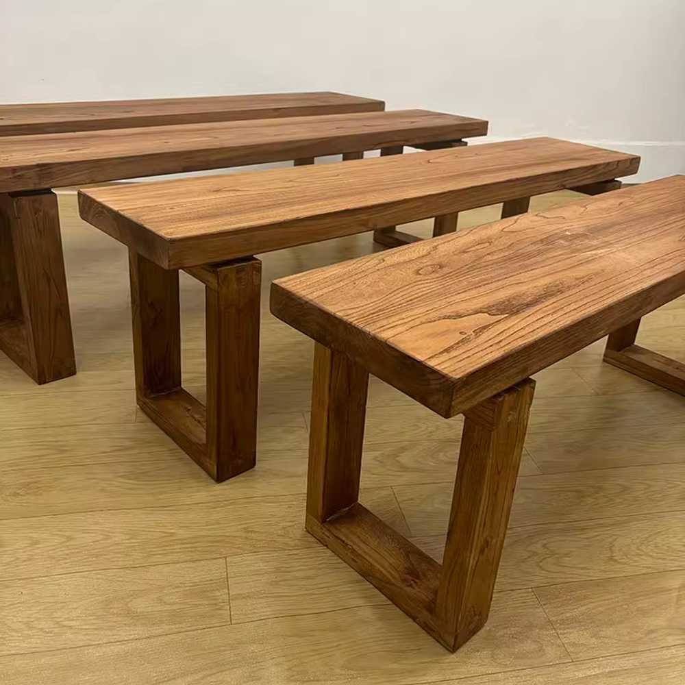 야외용 원목 벤치 내추럴 디자인 정원용 의자 통나무 80x30x45cm - 상세 이미지 3