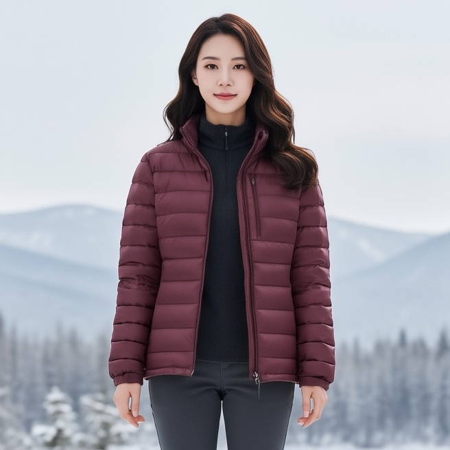 [무료반품] 네파 여자 겨울 퍼텍스 프리미엄 아웃도어 구스다운 경량패딩 점퍼 와인, 90 - 상품 이미지
