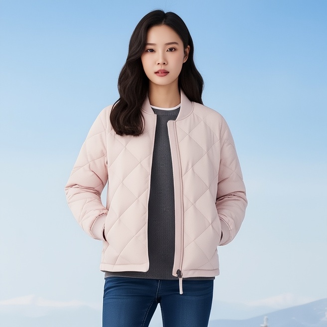 [무료반품] 네파 여자 겨울 퀼팅 튜브 아웃도어룩 구스다운 경량 패딩점퍼 피치, 90 - 상품 이미지