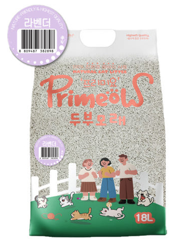 프리미요 고양이 두부모래 라벤더 18L 6.4kg 1개 - 상품 이미지