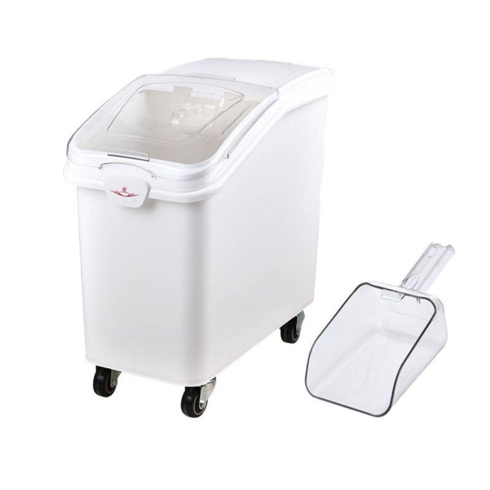 업소용 밀가루 통 대용량 분말 쌀통 보관함 이동식 슬라이드 100L(쌀 62.5kg) - 상품 이미지