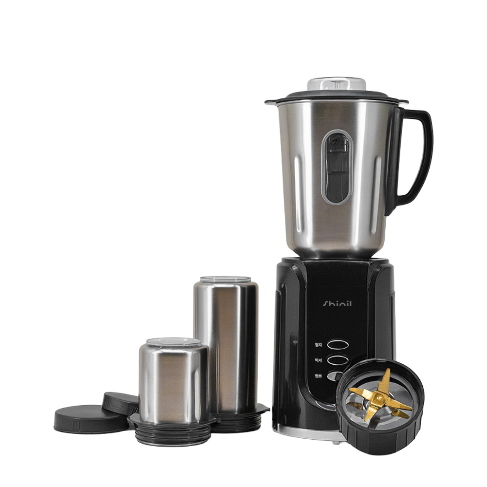 신일 멀티 믹서기 다용도 주스 마늘 양념 다지기 분쇄기 스텐용기 2개 블랙