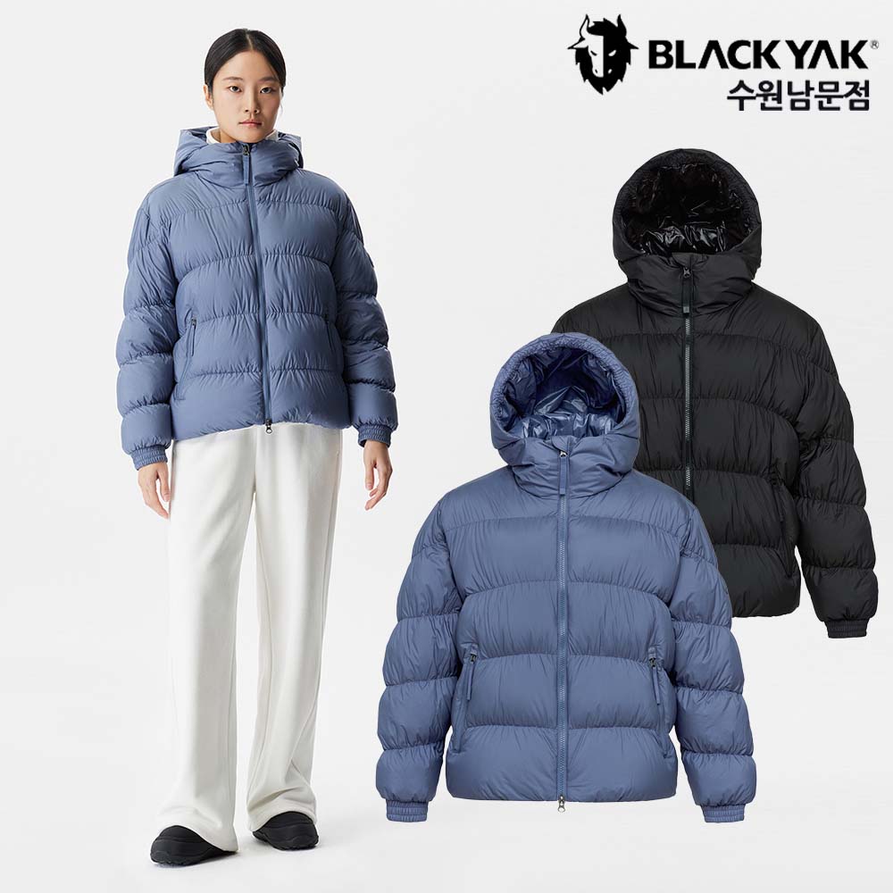 블랙야크 겨울 여성 오리털 덕다운 패딩 점퍼 등산 후드 셔링 다운 자켓 - 메인 이미지