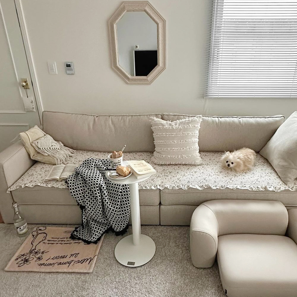 어느날오후 쇼파패드 소파 매트 덮개 방석 토퍼 오렌지 플라워, 4인용