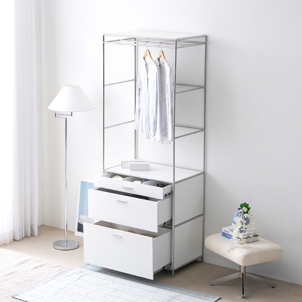 세렌핏 800 1단 2단 3단 서랍 옷장 모듈 미드센츄리 선반 서랍장 멀티 시스템 헹거