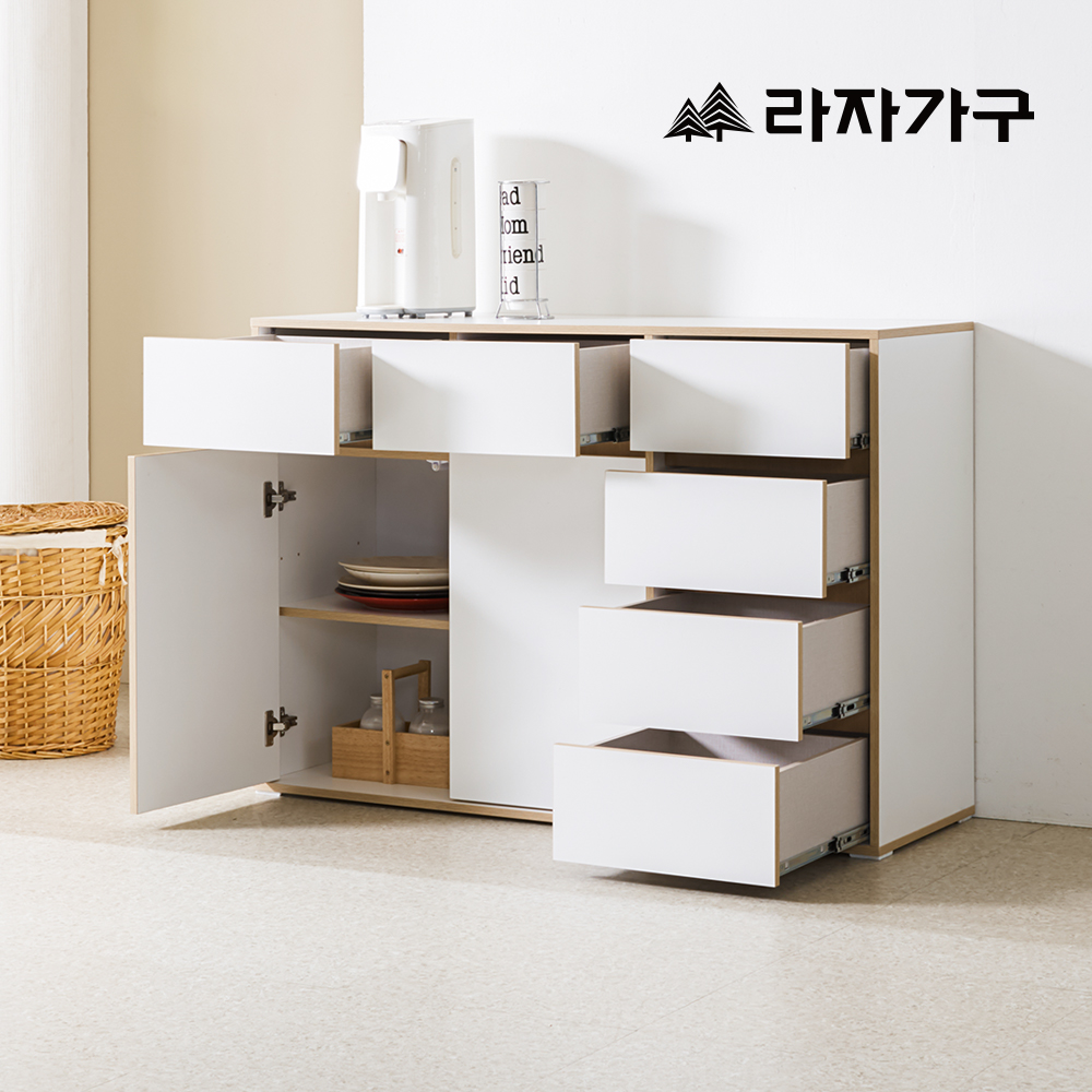 라자가구 모아 E0 모듈 거실 침실 다용도 6칸 서랍 수납장 1200 - 상세 이미지 5