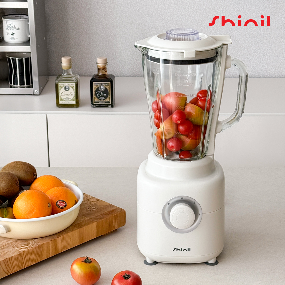 [26년형] 신일 믹서기 소형 미니 블렌더 유리 가정용 과일 주스 이유식 8중칼날