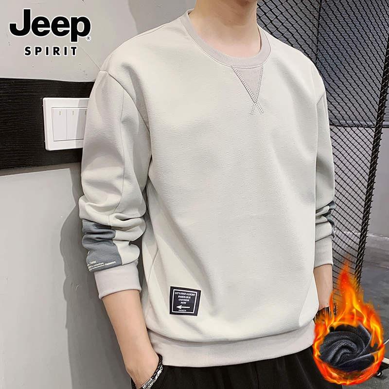 Jeep (겨울) 남성 스웨트 라운드 긴팔 티셔츠 루즈핏 남성복 맨투맨 아웃도어 지프 - 상품 이미지
