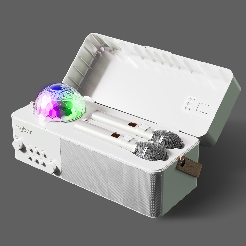 마이바 올인원 블루투스 스피커 무선마이크 미러볼 가정용 홈노래방 세트 제품 이미지