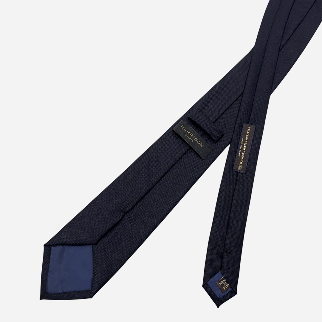 [해리슨테일러] 이태리 V.B.C CANONICO 까노니코 핸드메이드 제작 넥타이 (dark navy texture solid) - 상세 이미지 4