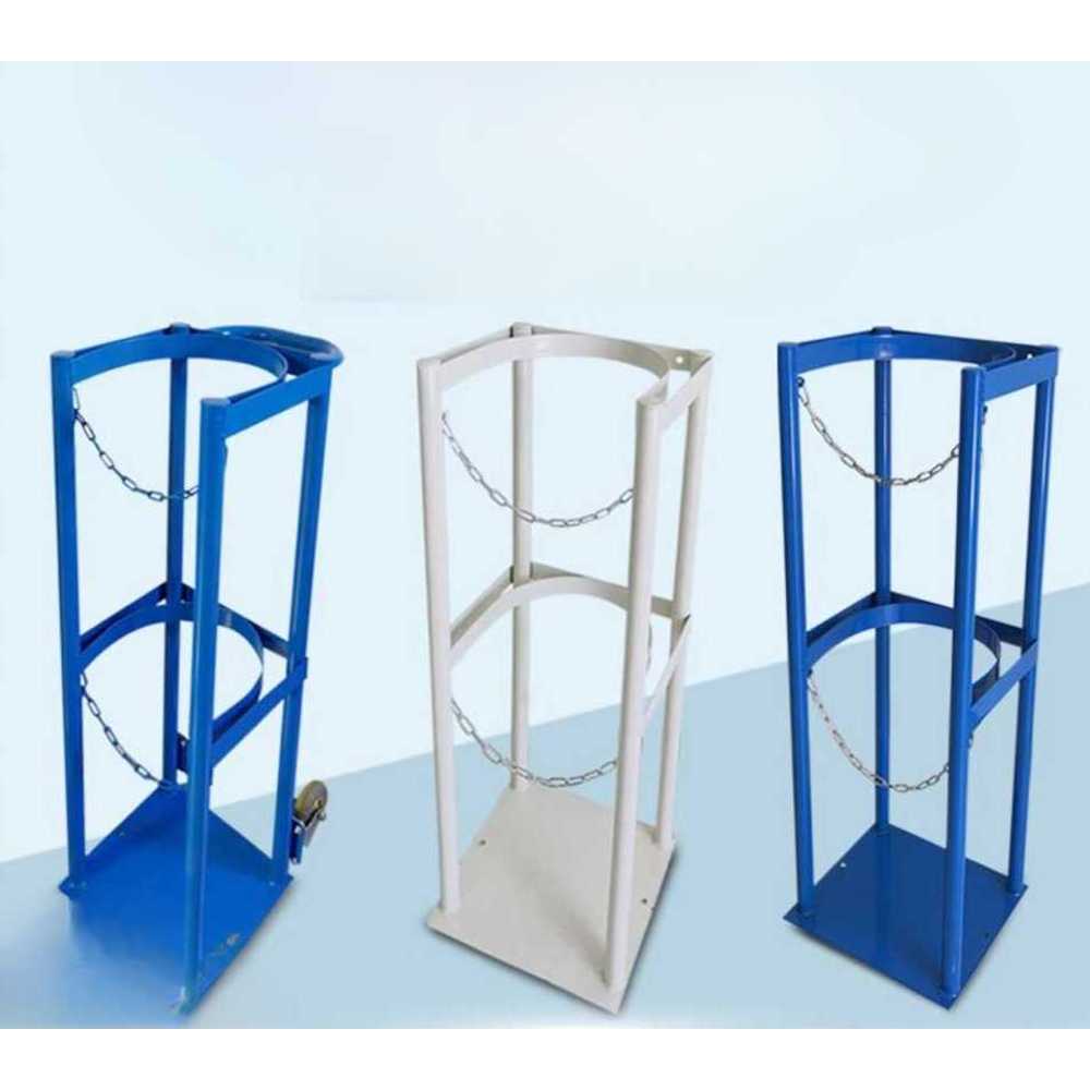 LPG 가스통 거치대 미끄럼방지 이동용 안전 받침대 블루 40L 더블 4병 - 상세 이미지 3