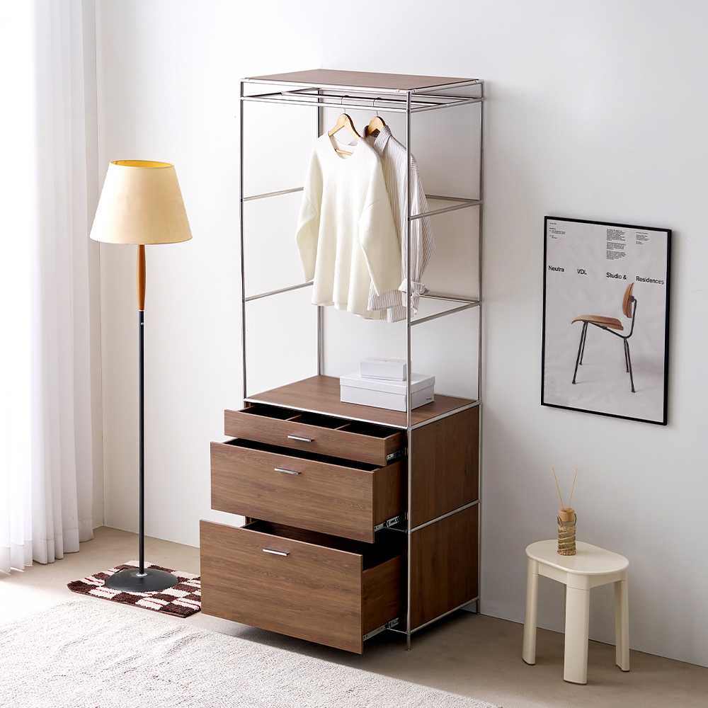 세렌핏 800 1단 2단 3단 서랍 옷장 모듈 미드센츄리 선반 서랍장 멀티 시스템 헹거