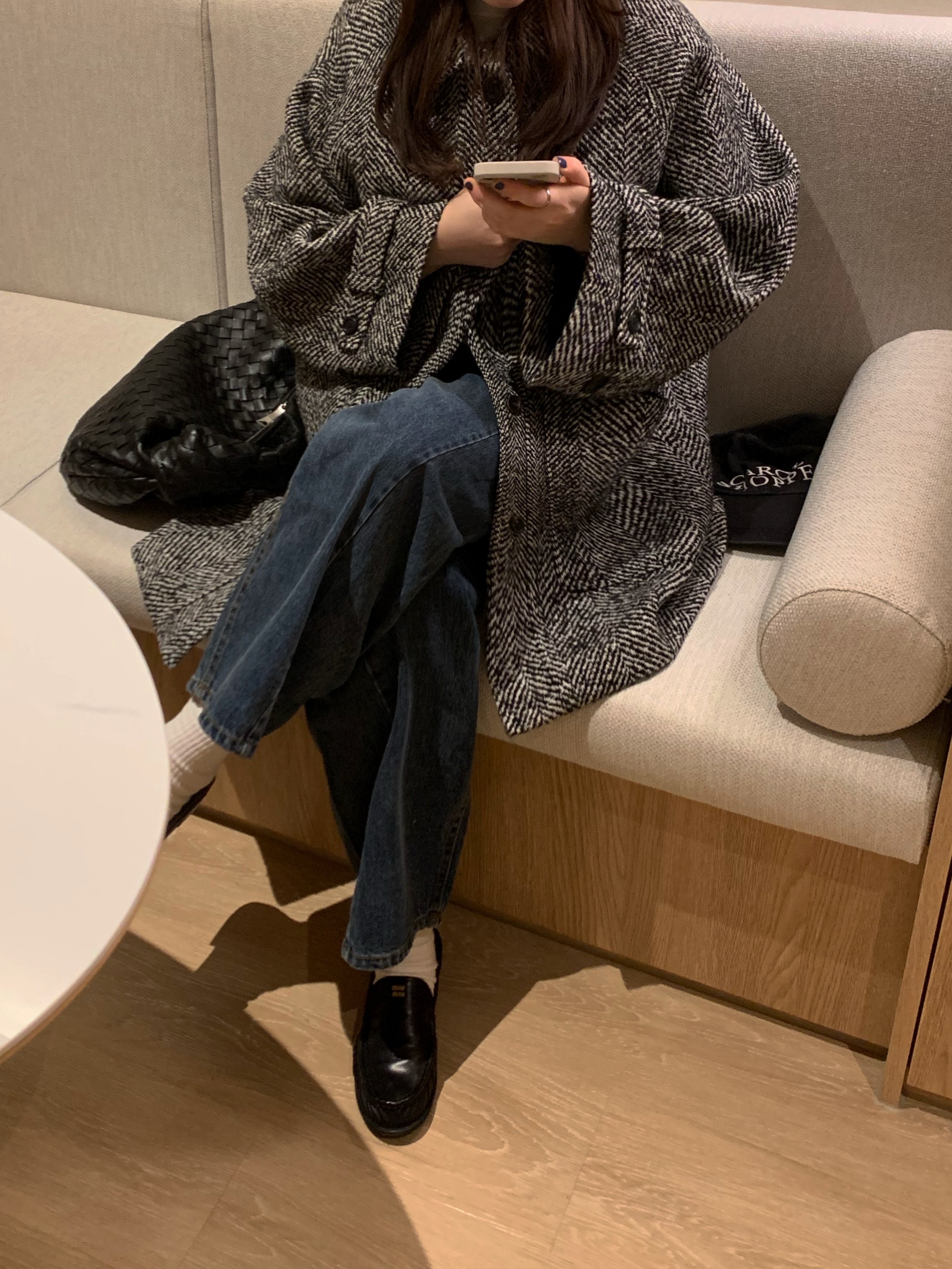 [일부당일] 바스켓 마틴 하프 코트 레글런 나그랑 울코트 (3c) 이미지 7