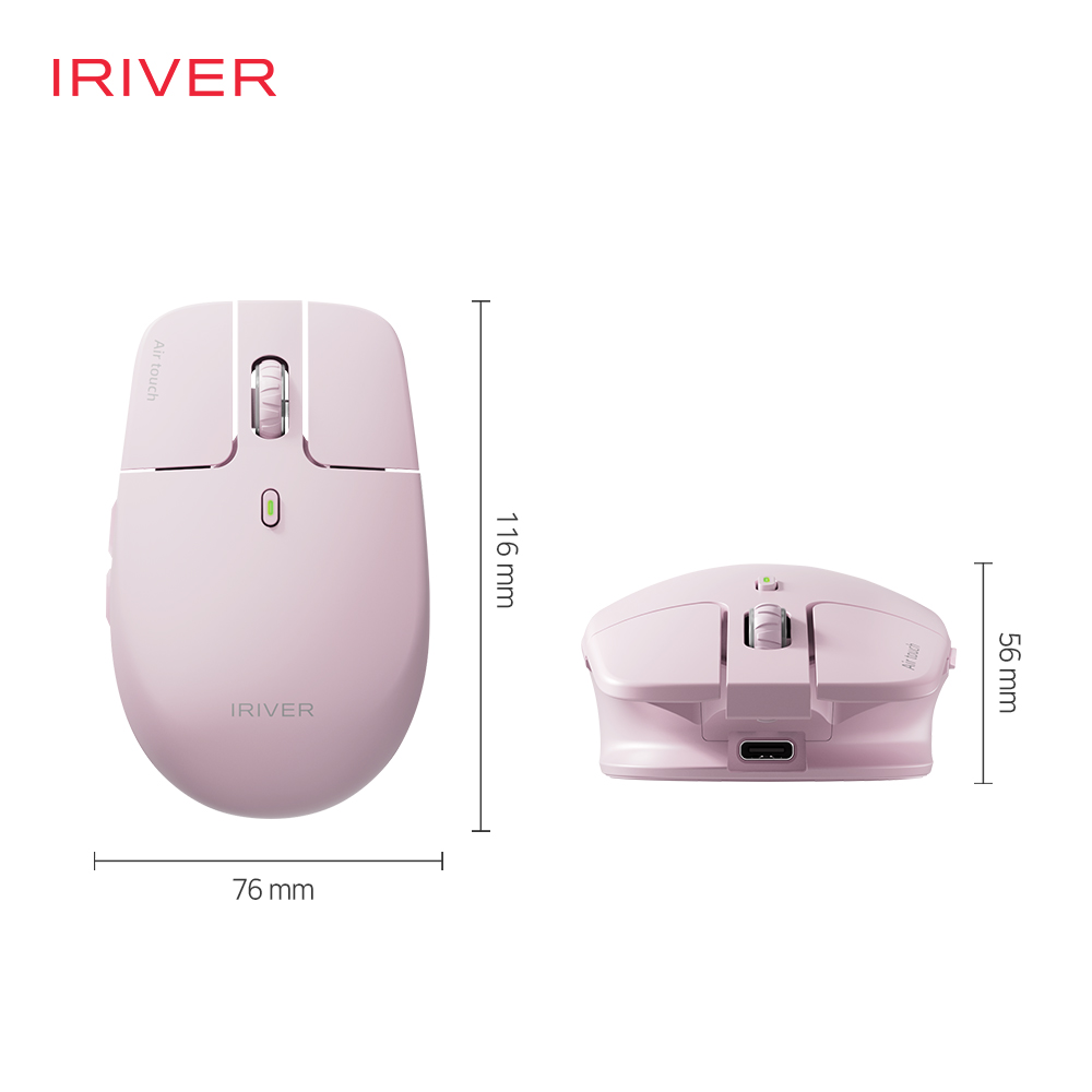 아이리버 항균 충전식 멀티페어링 초경량 블루투스 저소음 무선 마우스 Air Light Fit 핑크 이미지 6