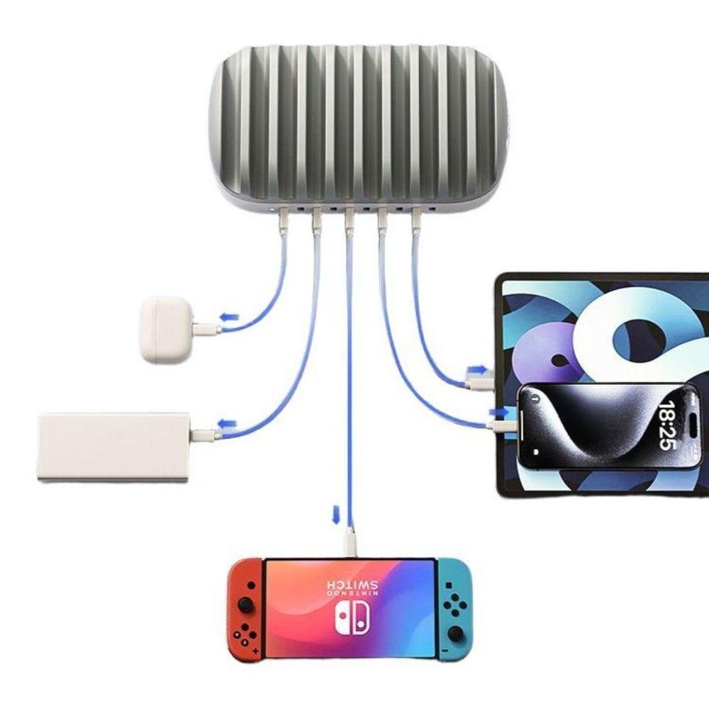 usb 충전기 고속 태블릿 업소용 스테이션 충전 휴대폰 고출력 멀티 10구 화이트 120W 냉각팬 포함 - 상세 이미지 3