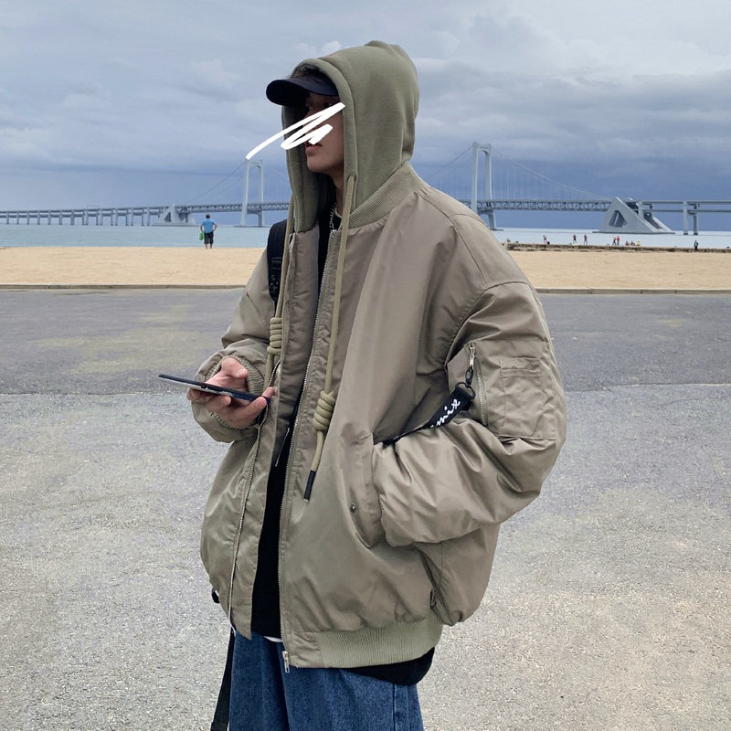 오버핏 후드 항공 점퍼 자켓 패딩 경량 미군 잠바 빅사이즈 나일론 깔깔이 야상 파카 남성 - 상세 이미지 2