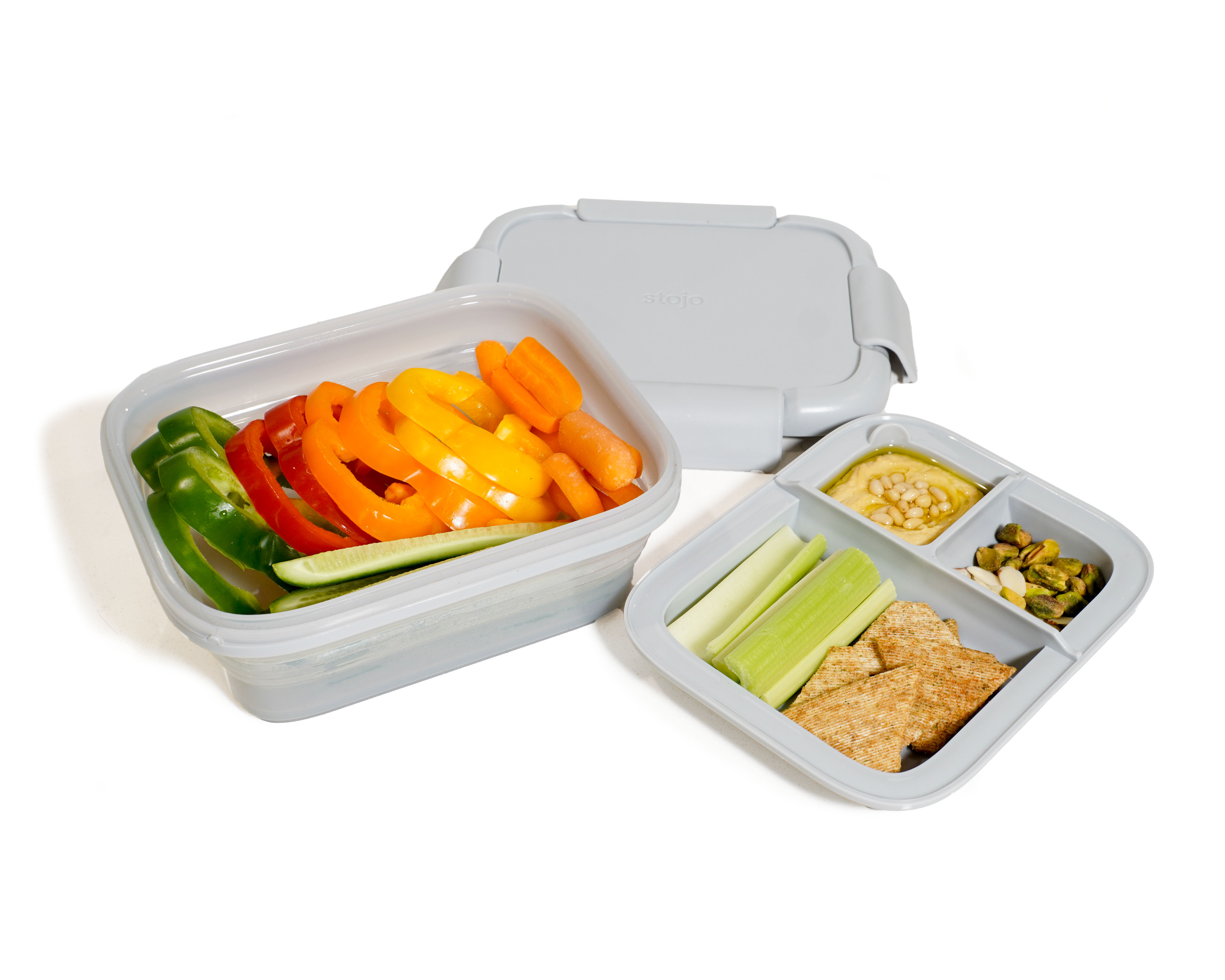 스토조 접이식 실리콘 런치박스 도시락통 밀폐용기 1500ml, 유칼립투스 - 상세 이미지 4