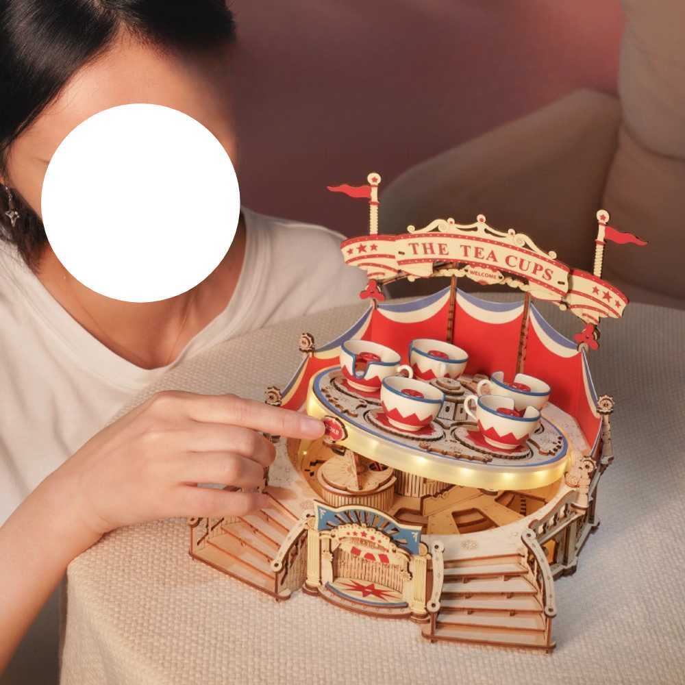 오르골 회전목마 LED 무드등 선물용 인테리어 소품 꿈의 거울 의자 - 상세 이미지 3