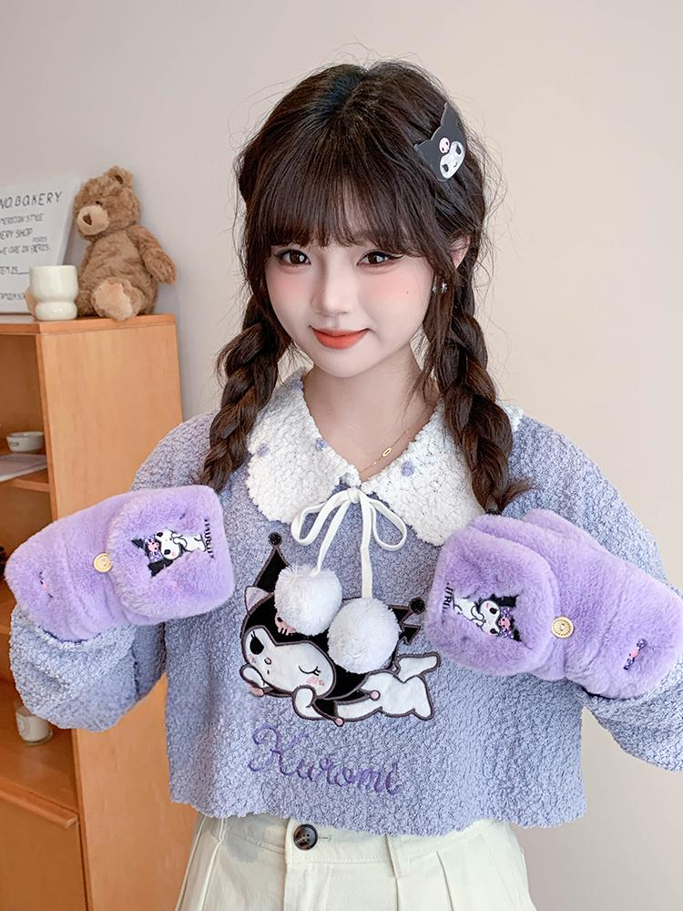 산리오 자수 장갑 귀마개 이어머프 키티 시나모롤 쿠로미 마이멜로디 한교동 - 상세 이미지 4