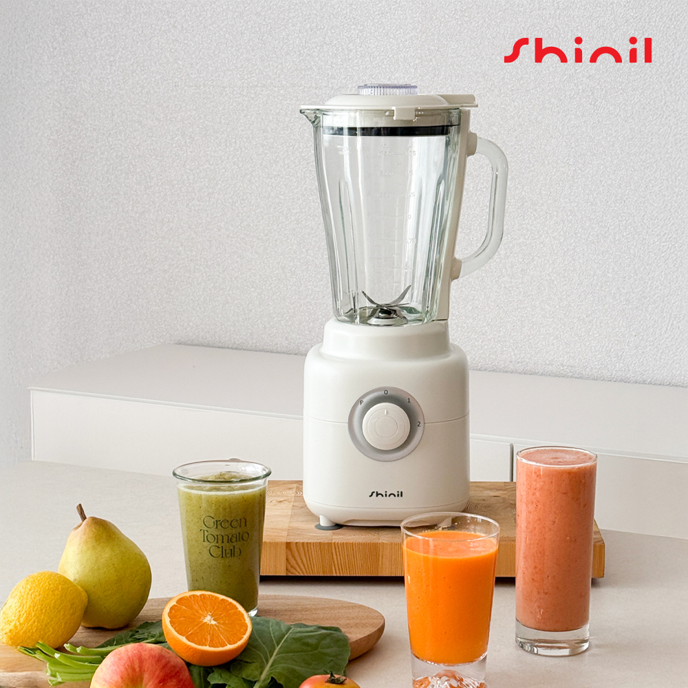 [26년형] 신일 믹서기 소형 미니 블렌더 유리 가정용 과일 주스 이유식 8중칼날