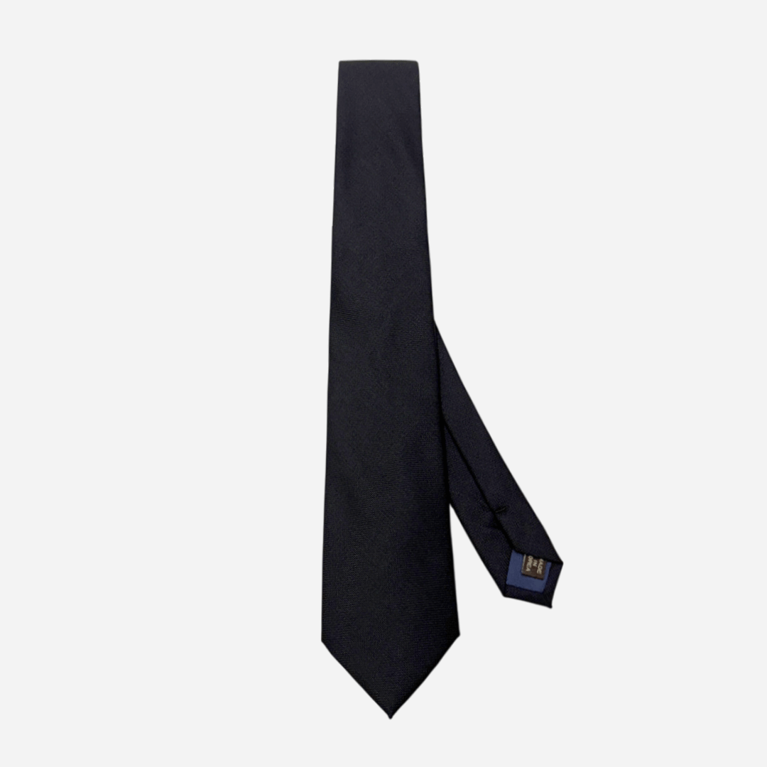 [해리슨테일러] 이태리 V.B.C CANONICO 까노니코 핸드메이드 제작 넥타이 (dark navy texture solid) - 상세 이미지 3
