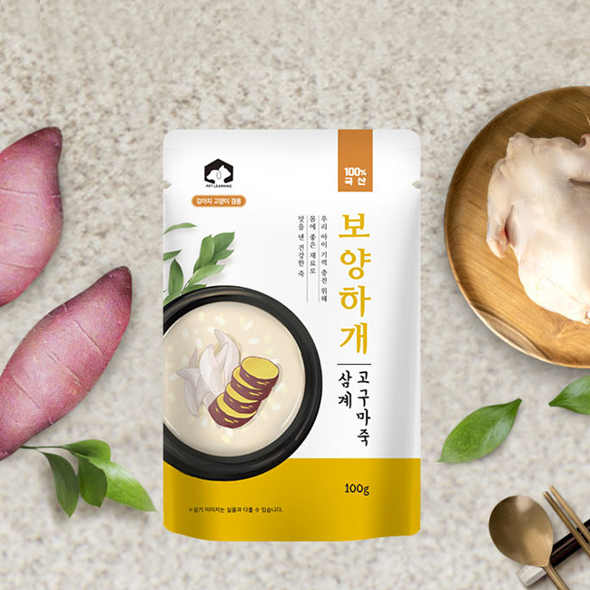 펫러닝 보양하개 강아지삼계탕 강아지캔 통조림 습식 간식 닭고기+고구마, 100g, 10개 - 상세 이미지 5