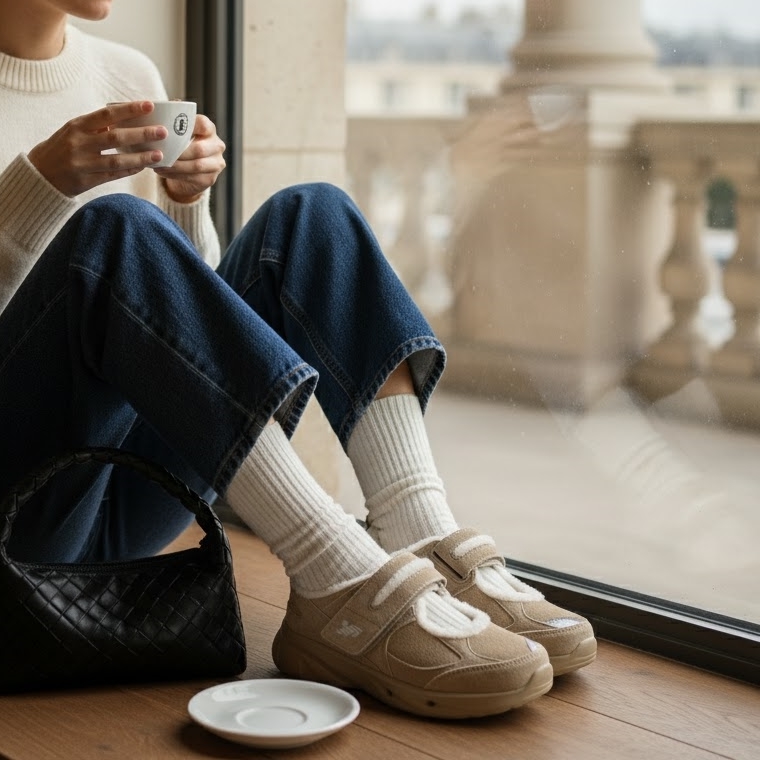 뉴발란스 윈터브리즈 방환화 양털 슬리퍼 베이지 블랙 그레이 SD2205