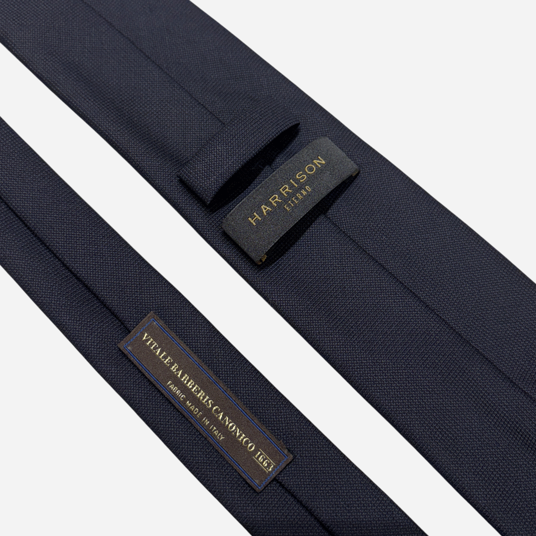 [해리슨테일러] 이태리 V.B.C CANONICO 까노니코 핸드메이드 제작 넥타이 (dark navy texture solid) - 상세 이미지 5