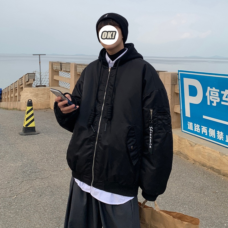 오버핏 후드 항공 점퍼 자켓 패딩 경량 미군 잠바 빅사이즈 나일론 깔깔이 야상 파카 남성 - 상세 이미지 4