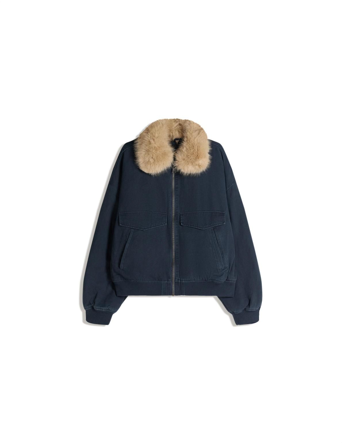 버쉬카 퍼 카라 블루종 재킷 6805/073 NAVY - 메인 이미지