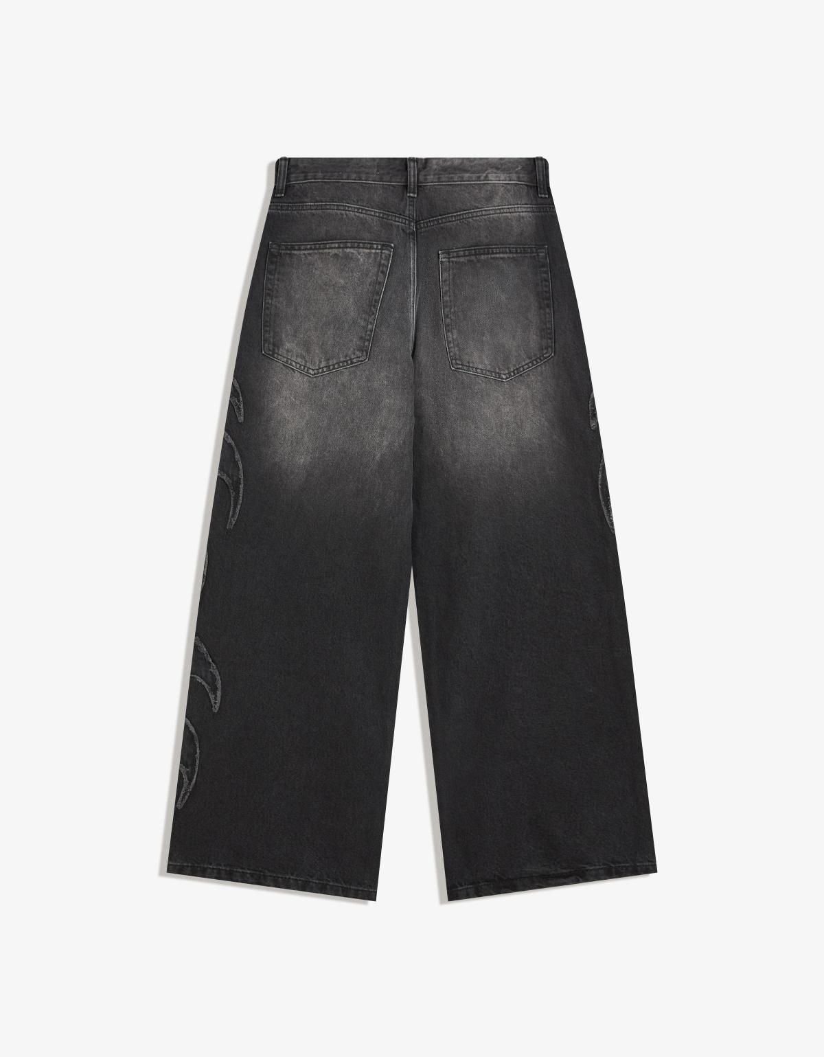 버쉬카 스트리트 배기핏 데님 패치 배기 청바지 5364/352 BLACK - 상세 이미지 2