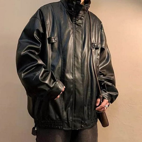 루즈핏 남자 라이더 재킷 데일리 남자 레더 재킷 아메리칸 - 상품 이미지