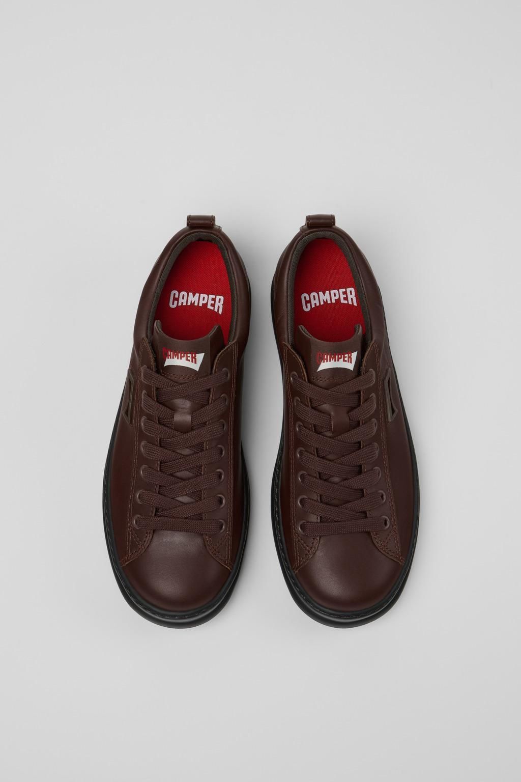 캠퍼 프리미엄 브라운 레더 스니커즈 Runner K101052-005 BROWN - 상세 이미지 4