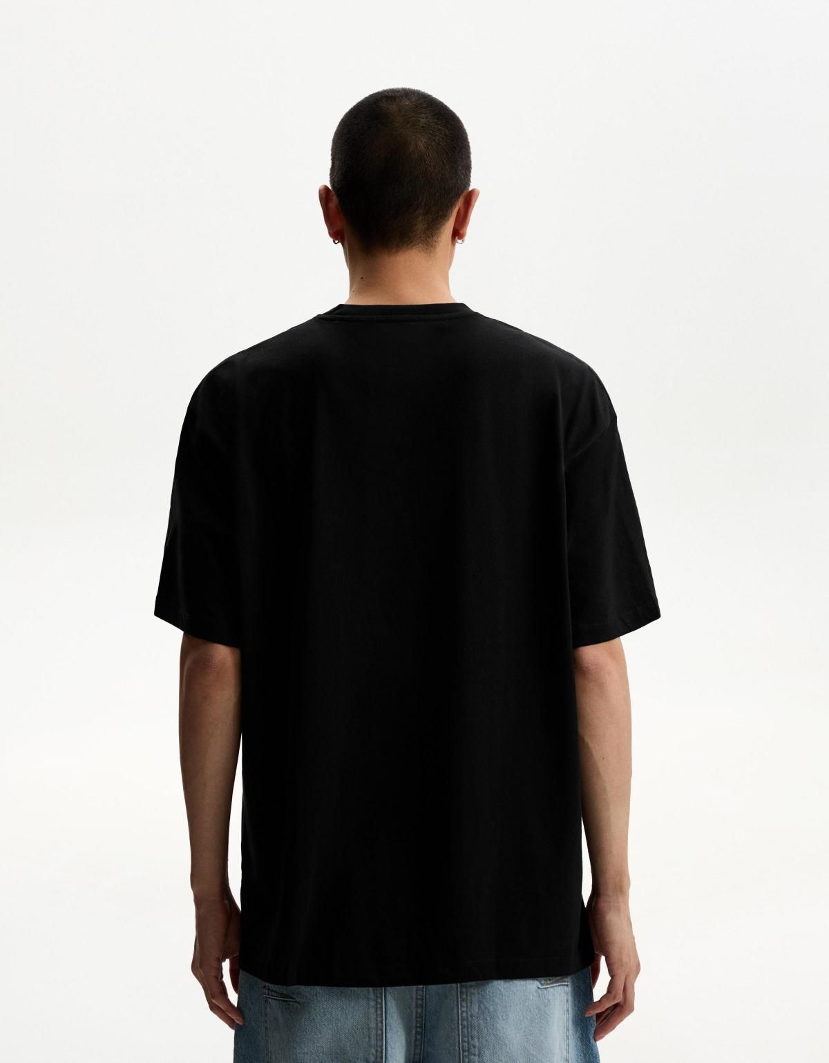 버쉬카 캐릭터 프린트 오버핏 반팔 티셔츠 2353/838 BLACK - 상세 이미지 2