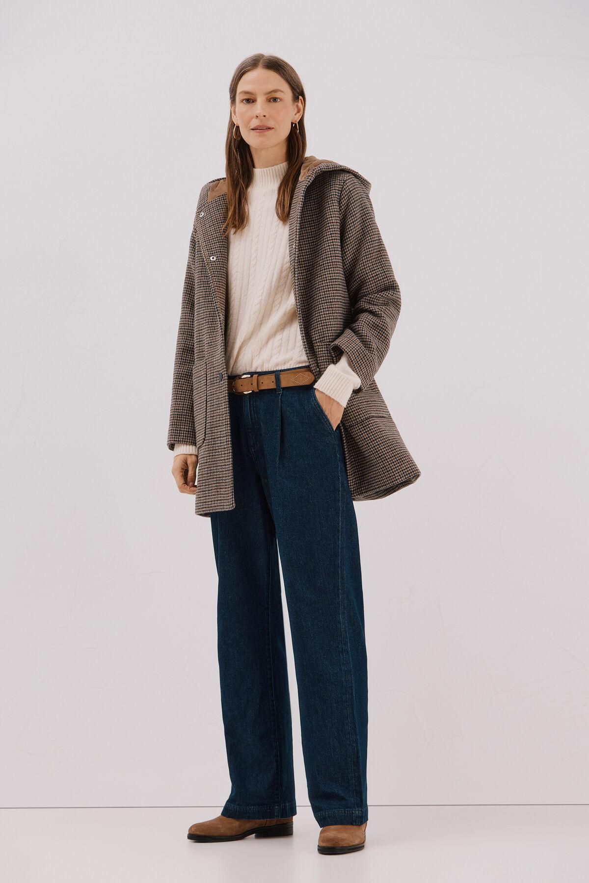 꼬르떼피엘 체크 후드 벨벳 배색 울 코트 6502143 MULTICOLOR - 상세 이미지 3