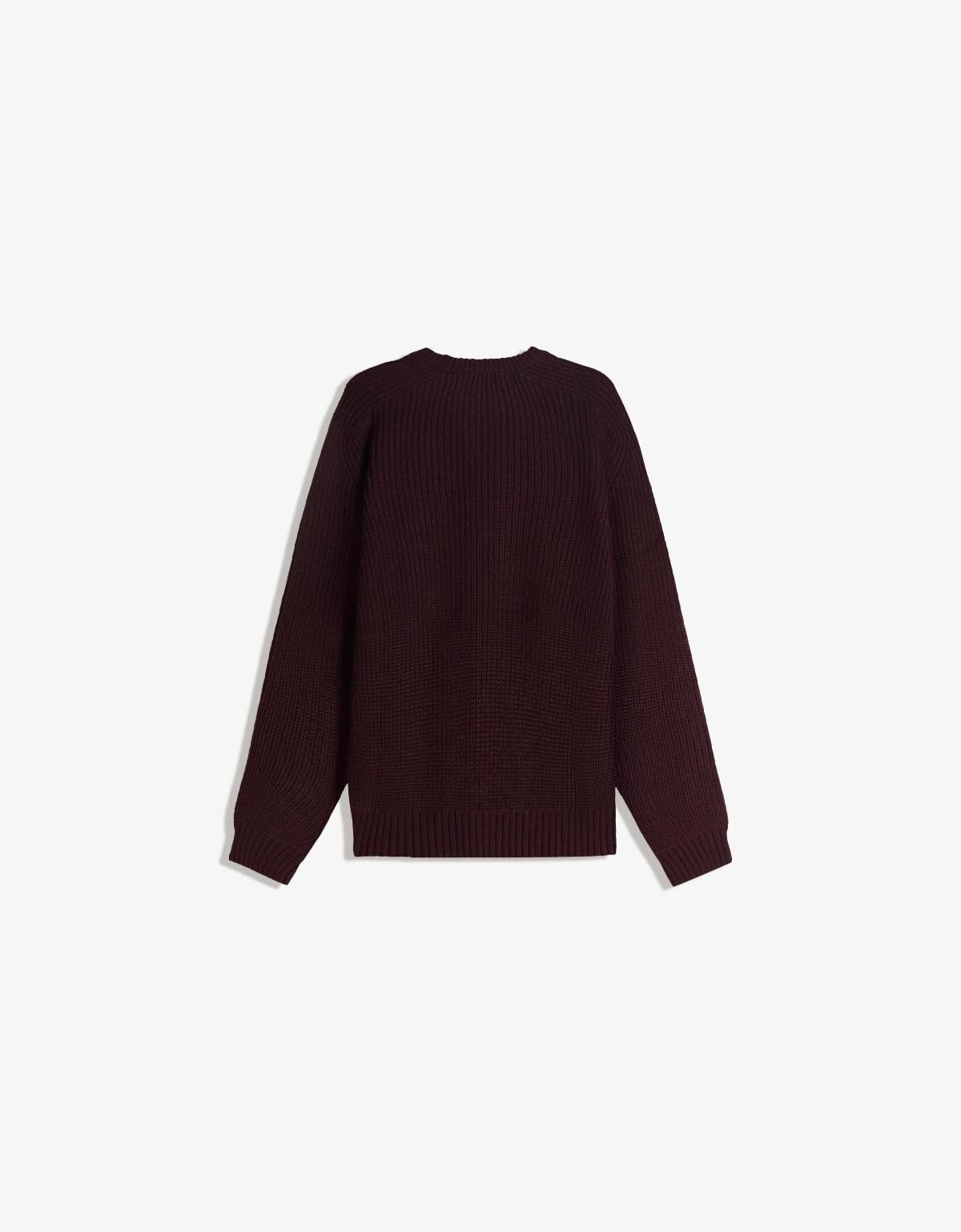 버쉬카 버건디 울블렌드 펄 니트 스웨터 7318/623 BURGUNDY - 상세 이미지 2