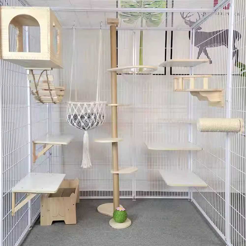 대형 철제 케이지 고양이 전용 넓은 실내 하우스 93x63x150cm - 상세 이미지 3