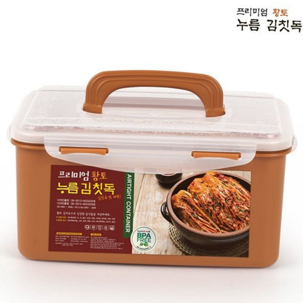 프리미엄 황토 김치통 누름 김치통 김치냉장고 대용량 핸들 - 상품 이미지