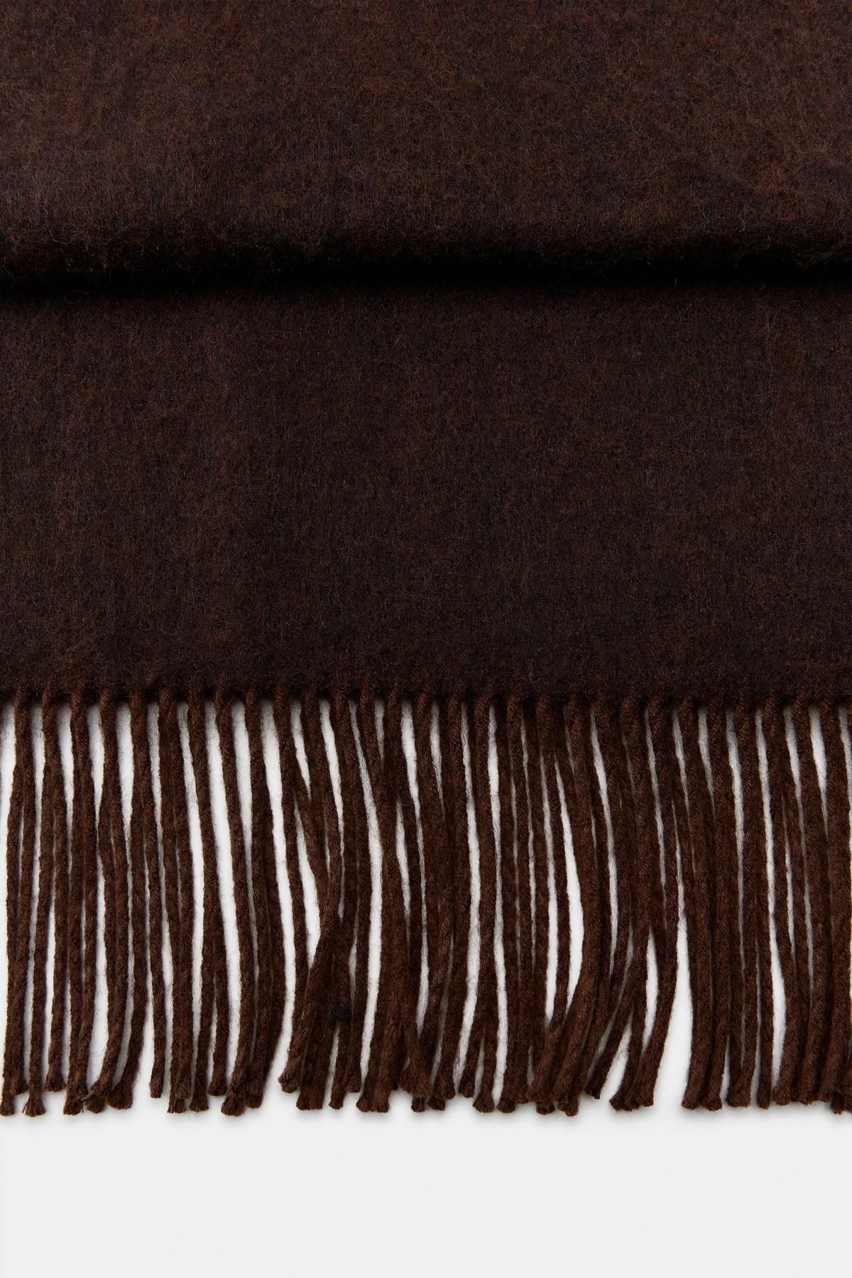 자라 프리미엄 울블렌드 소프트 프린지 머플러 브라운 3920/813 BROWN - 상세 이미지 4