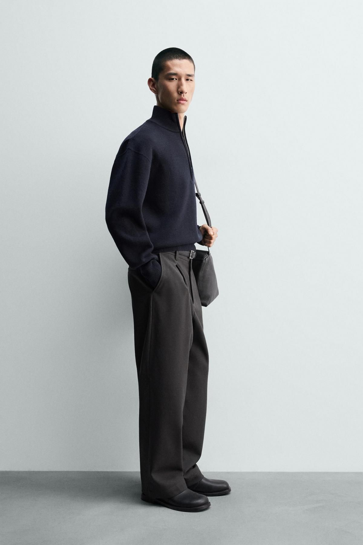 자라 테크니컬 하프집업 니트 스웨터 5755/350 DARK NAVY - 상세 이미지 5