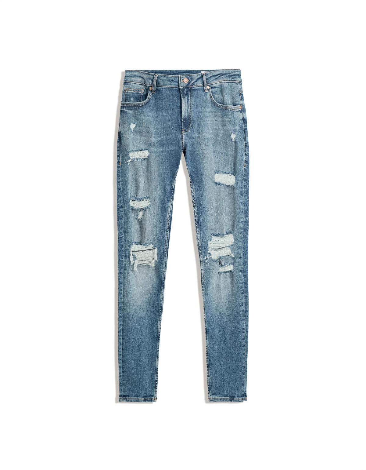 버쉬카 데미지 슈퍼 스키니 데님 진 5343/171 LIGHT BLUE - 상세 이미지 3