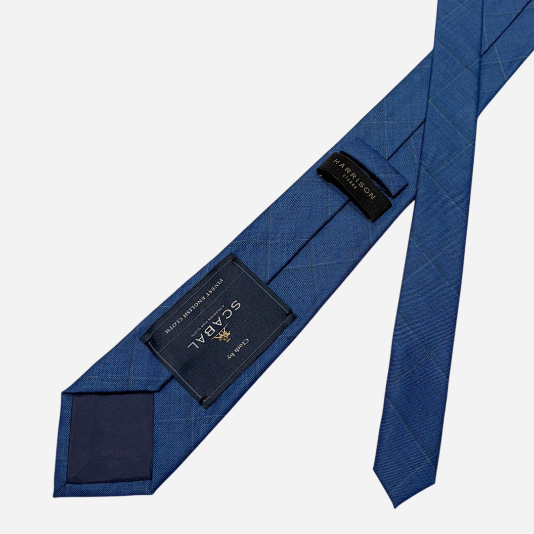 [해리슨테일러] 영국 SCABAL 스카발 핸드메이드 제작 넥타이 (blue windowpane check) - 상세 이미지 4