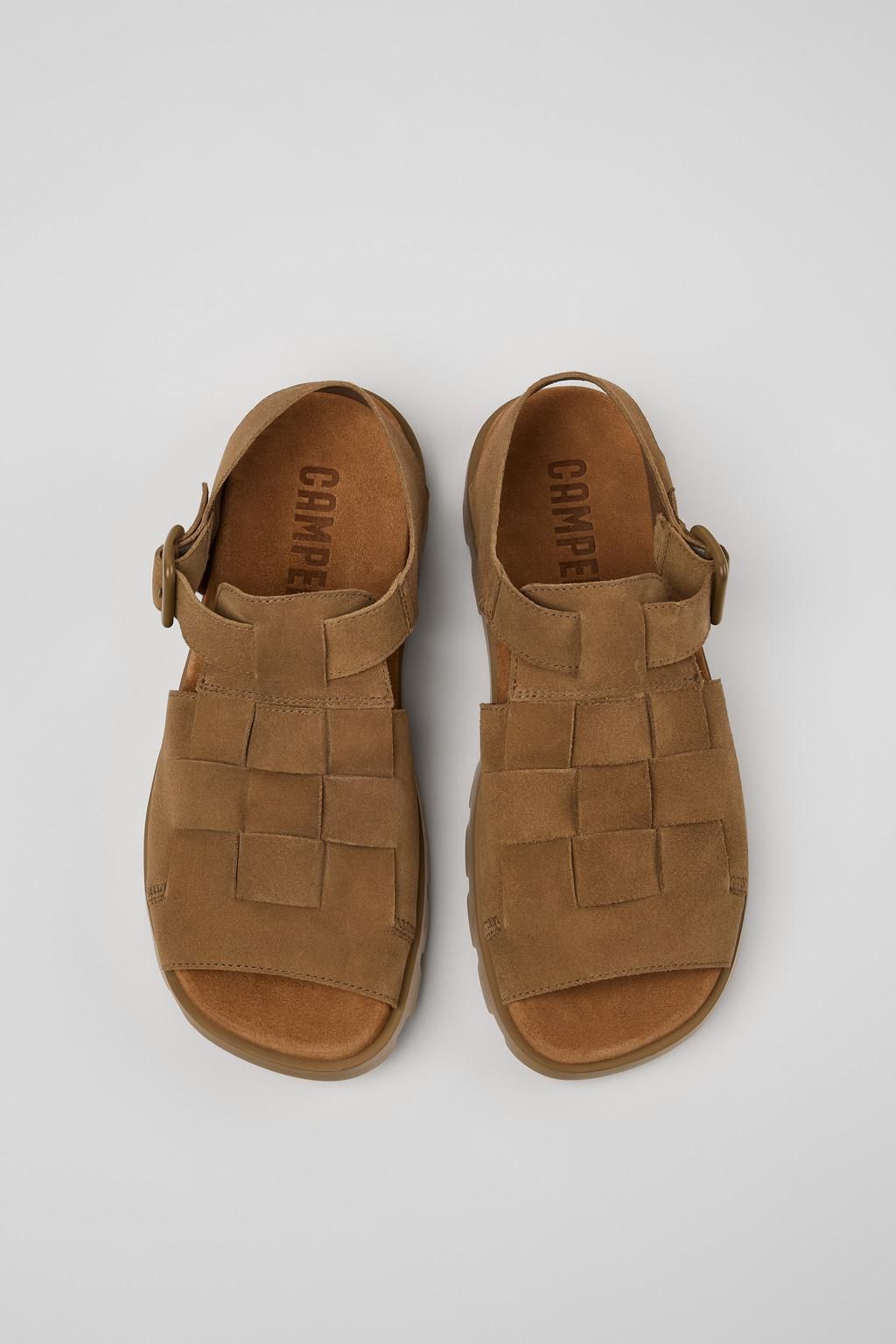 캠퍼 브라운 누벅 스트랩 샌들 Brutus K100778-007 BROWN - 상세 이미지 4