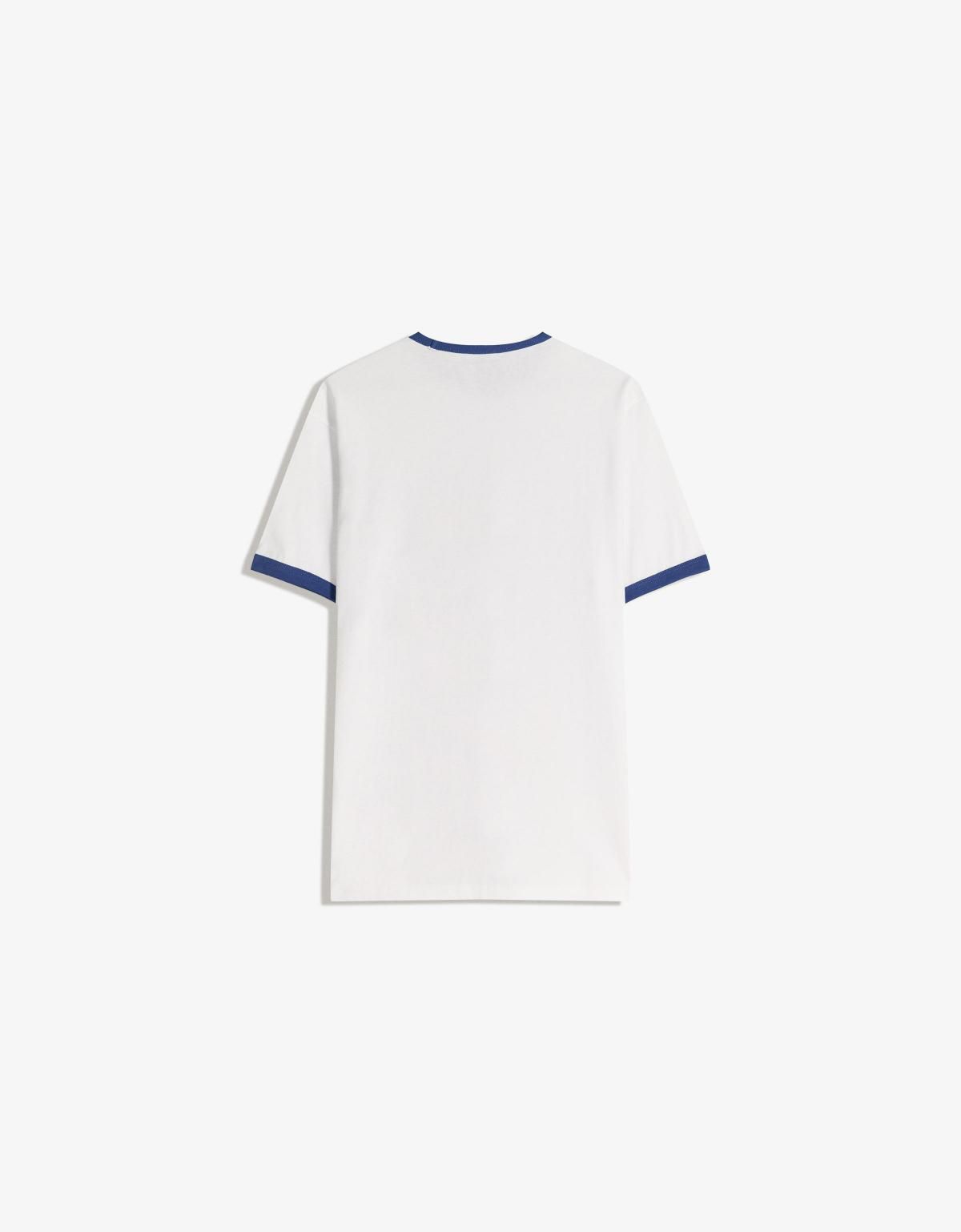 버쉬카 도날드덕 프린트 배색 립 반팔 티셔츠 8107/071 WHITE - 상세 이미지 2
